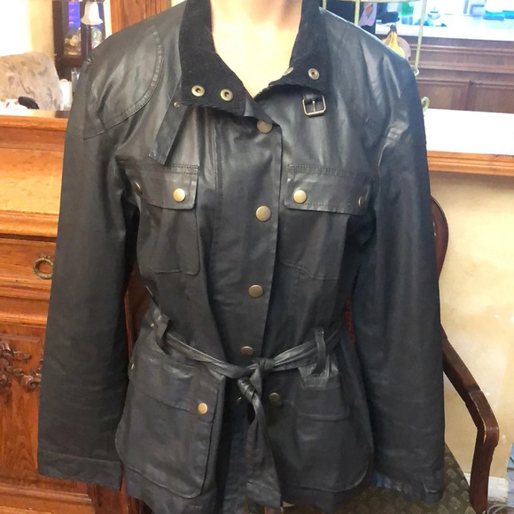 Twilight Bella Swan Banana Republic Belted Pocket Field Jacket Black Large - Picture 2 of 8